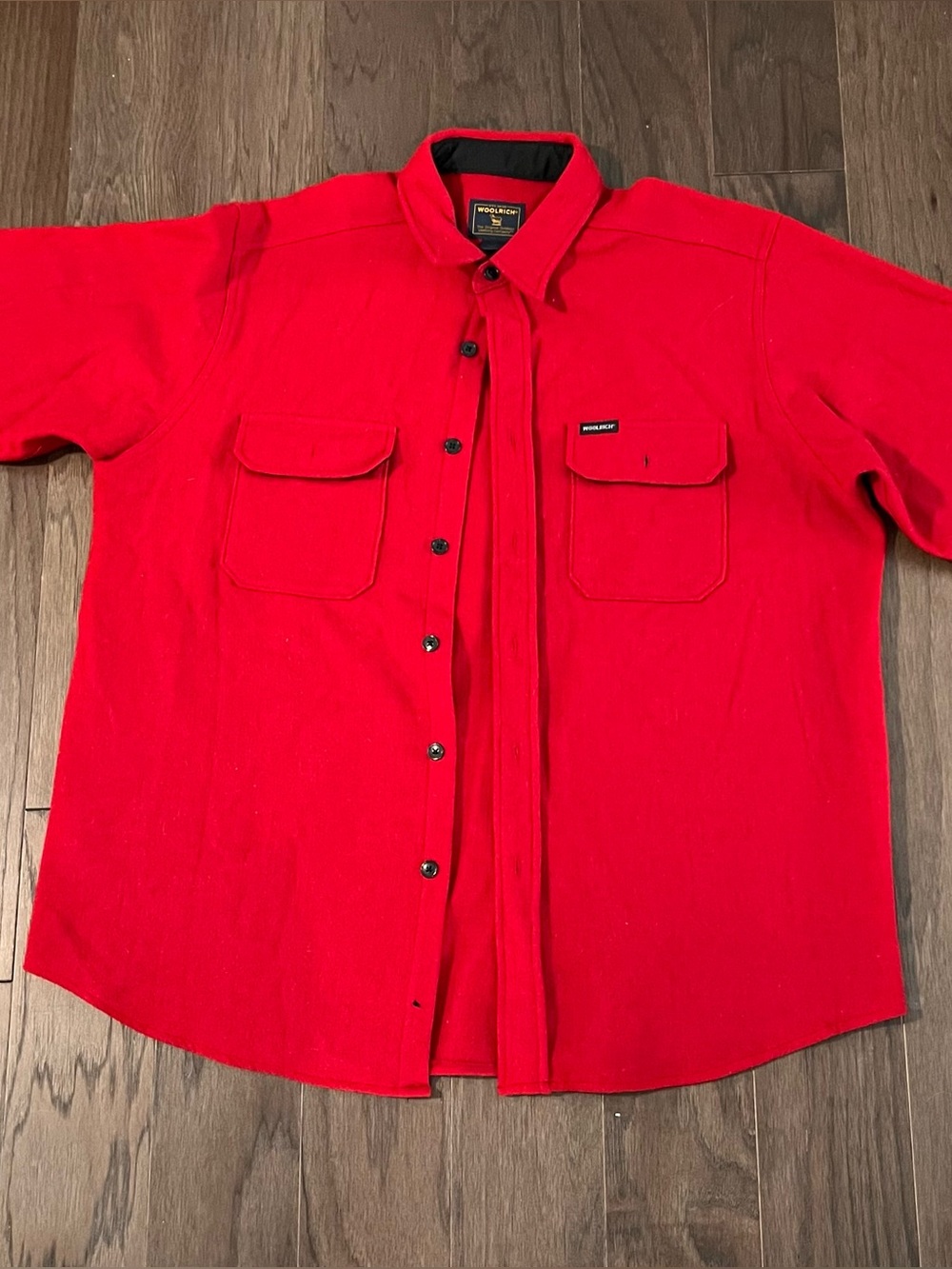 Woolrich Vtg 90s Red Wool Alaska Shirt Jac Jacket XL Heavy CPO Americana NWOT